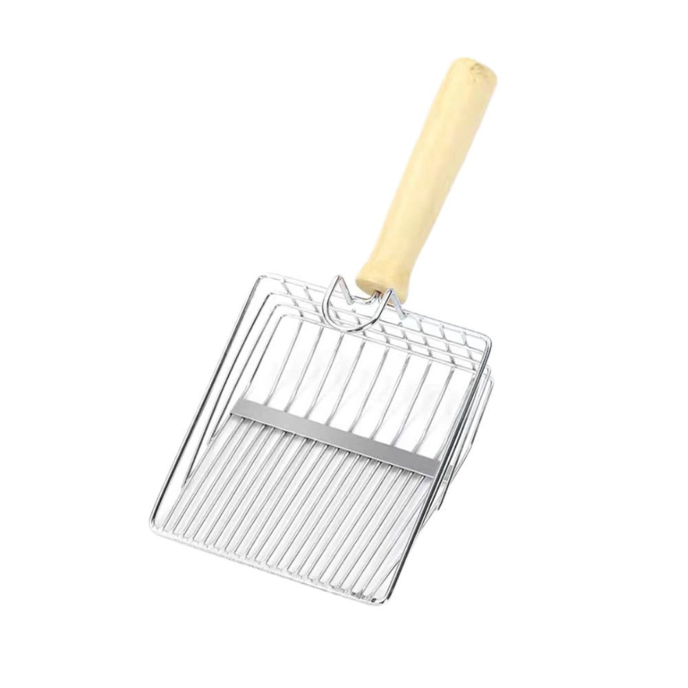 Wholesale Heavy-Duty Stainless Steel Cat Litter Scoop with Wooden Handle